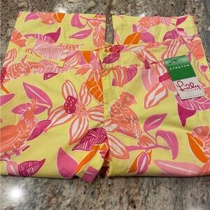 Lilly Pulitzer Womens Pants Pineapple Yellow Pacific Wing Size 4 - STAINS